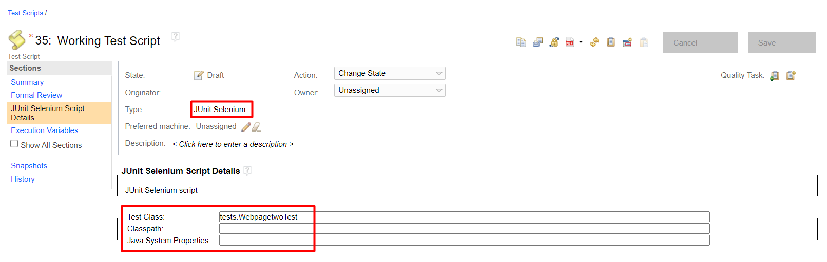 Selenium integration with IBM ETM